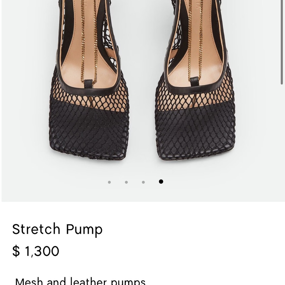 Bottega Veneta Black Mesh and Leather Pumps